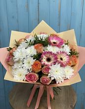 Букет цветов из:  Розы, Герберы и Хризантемы #REPLACE_PRED# Михайлове