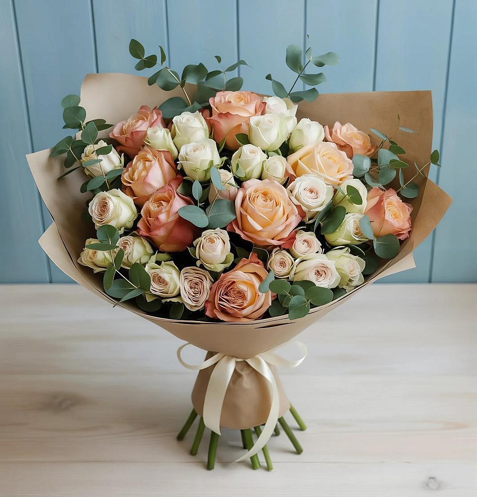 Букет цветов из: Альстромерии и Розы в Михайлове