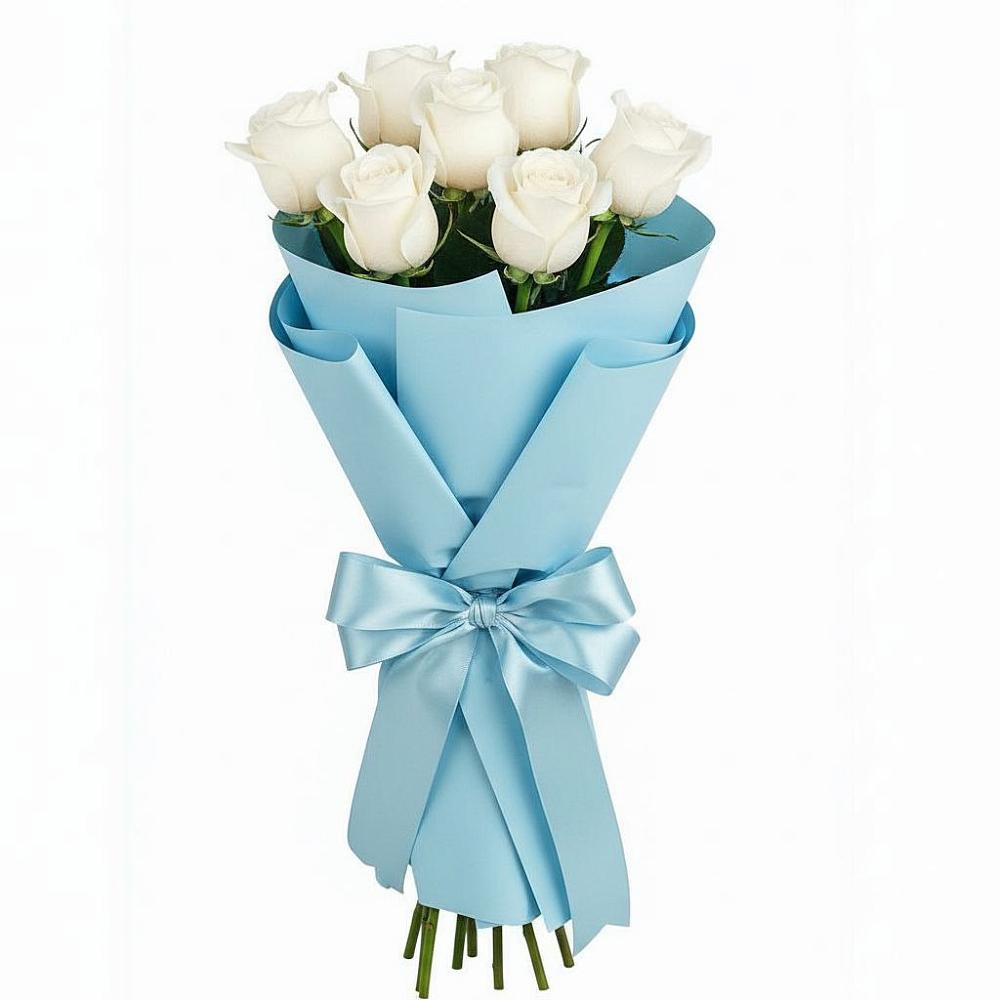 Букет 7 белых роз Проуд в Михайлове