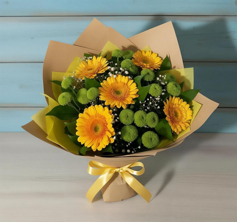 Букет цветов из: Герберы и Хризантемы в Михайлове