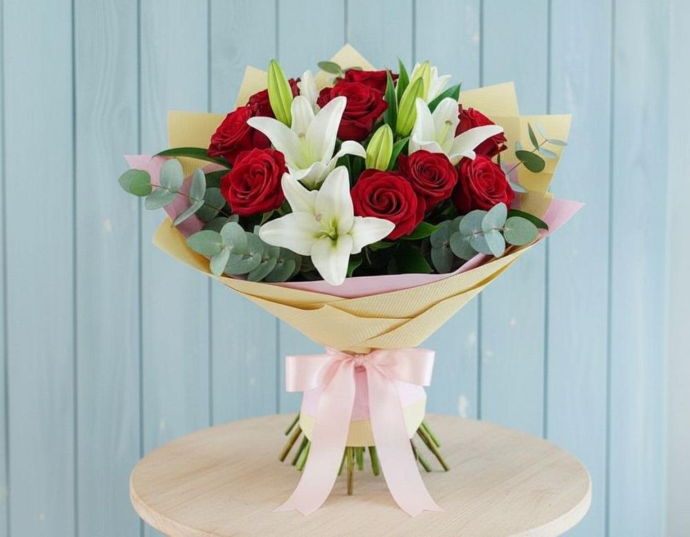 Букет цветов из: Лилии и Розы в Михайлове